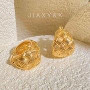 18K Solid Yellow Gold Earrings,3.14g